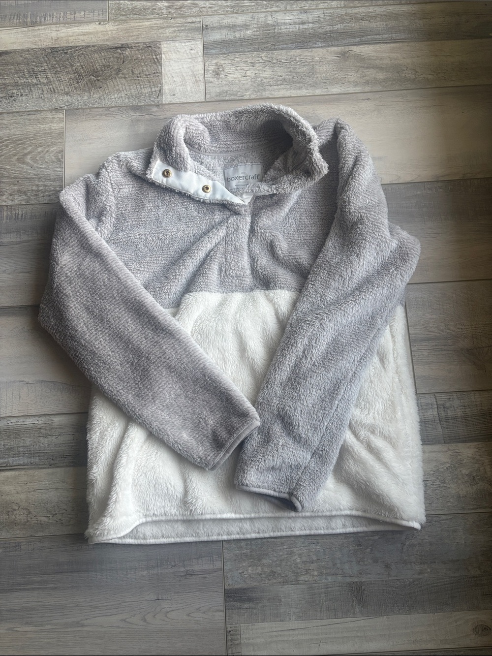 Boxercraft Two-Tone Gray & White Fleece Pullover